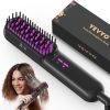 Hair Straightener Brush, Ionic Plus Steam Straightening Brush for Smooth, Anti-frizz Hair, Anti-Scald Ceramic Straightening Comb