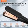 VEVOR Titanium Hair Straightener, 2-inch - Features Infrared, Negative Ions, Dual Voltage (110V/240V), LCD Screen & 11 Temperature Settings